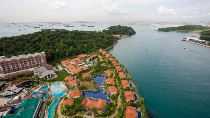sky view of sentosa island sky view of sentosa island