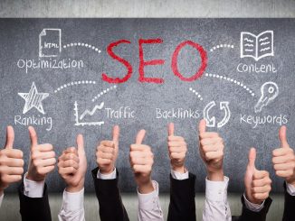 Thumbs up, SEO concept on background